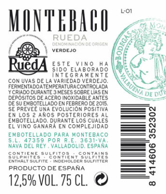 contraetiqueta vino verdejo montebaco rueda